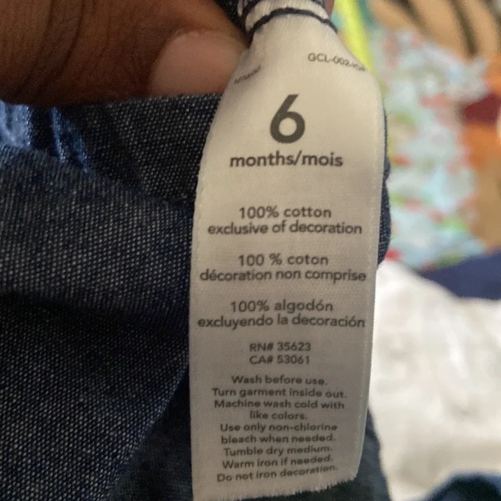 Carters Jumpsuit Denim Coverall Button Front